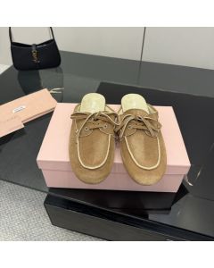 MIU MIU Faded suede mules