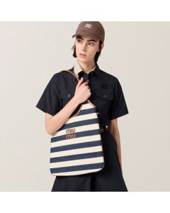 MIU MIU IVY canvas and leather tote bag