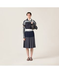MIU MIU Technical silk zipper blouson jacket
