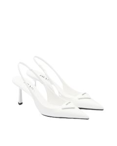Prada Brushed leather slingback pumps