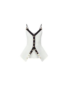LV Buttoned Peplum Top 