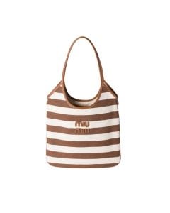 MIU MIU IVY canvas and leather tote bag