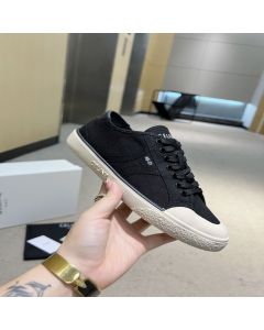 CELINE ALAN AS-01 LOW LACE-UP SNEAKER in CANVAS AND CALFSKIN