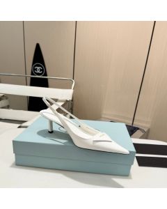 Prada Brushed leather slingback pumps