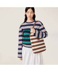 MIU MIU IVY canvas and leather tote bag