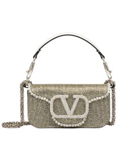 VALENTINO GARAVANI LOCÒ EMBROIDERED SMALL SHOULDER BAG