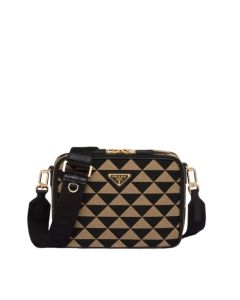 Prada Symbole embroidered fabric bag