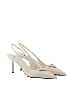 Prada Saffiano patent leather slingback pumps