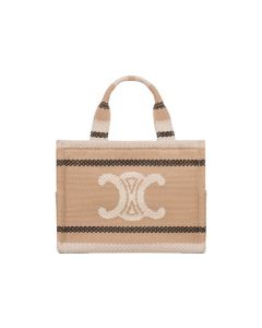 Celine SMALL CABAS THAIS IN STRIPED TEXTILE WITH TRIOMPHE