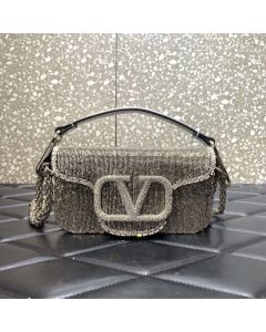 VALENTINO GARAVANI LOCÒ EMBROIDERED SMALL SHOULDER BAG