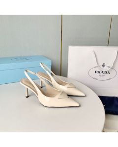 Prada Saffiano patent leather slingback pumps