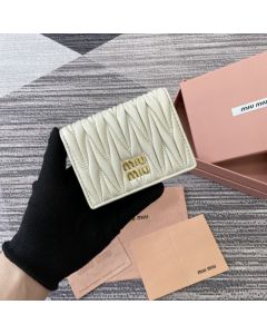 MIU MIU Small matelassé nappa leather wallet