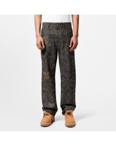 LV Embroidered Denim Pants