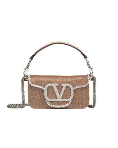 VALENTINO GARAVANI LOCÒ EMBROIDERED SMALL SHOULDER BAG