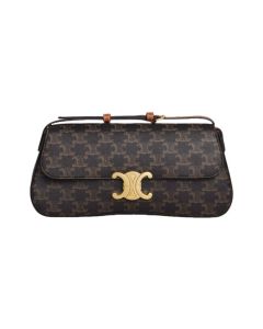 MEDIUM CELINE LOLA BAG IN TRIOMPHE CANVAS AND CALFSKIN