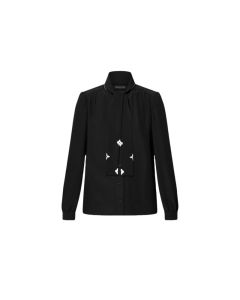 LV Monogram Accent Lavallière Blouse 