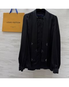LV Monogram Accent Lavallière Blouse 