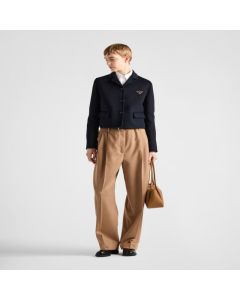 Prada Embroidered single-breasted cashgora jacket