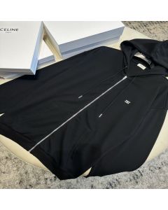 Celine loose triomphe hoodie in cotton and cashmere