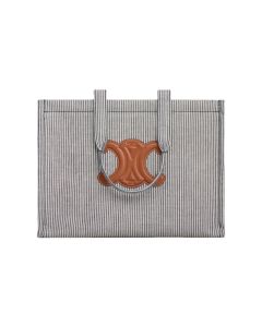 Celine LARGE CABAS THAIS IN STRIPED TEXTILE