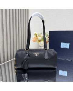 Prada Re-Nylon and leather medium top-handle bag with padlock