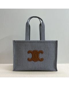 Celine LARGE CABAS THAIS IN STRIPED TEXTILE