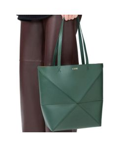 LOEWE Medium Puzzle Fold tote in shiny calfskin
