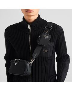 Prada Brique Re-Nylon and Saffiano leather bag