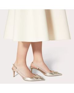 Valentino VLOGO GLOW LAMINATED NAPPA SLINGBACK PUMP 80 MM 