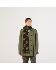 Gucci Check GG wool scarf