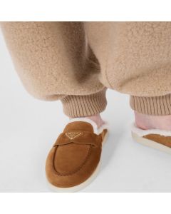 Prada Suede and shearling slippers