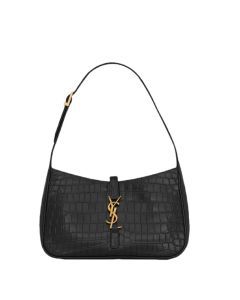 YSL LE 5 À 7 in crocodile-embossed shiny leather