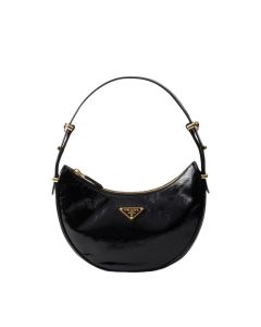 Prada Arqué naplak patent leather shoulder bag