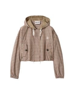 MIU MIU Vichy check technical fabric blouson jacket