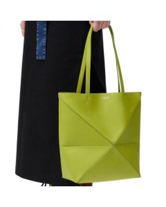 LOEWE Medium Puzzle Fold tote in shiny calfskin