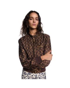 LV Reversible Botanical Print Bomber Jacket 