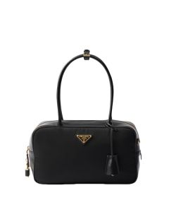 Prada Re-Nylon and leather medium top-handle bag with padlock