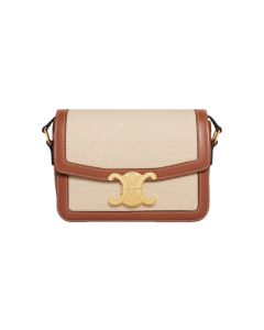 Celine TEEN TRIOMPHE BAG IN TEXTILE AND CALFSKIN