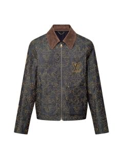 LV Embroidered Denim Workwear Jacket