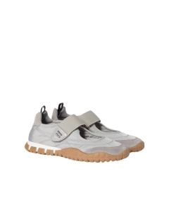 MIU MIU Tyre technical fabric and suede ballerinas