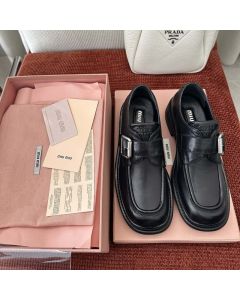 MIU MIU Leather shoes with buckle