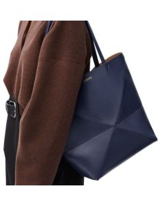 LOEWE Medium Puzzle Fold tote in shiny calfskin