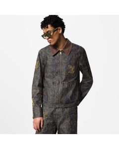 LV Embroidered Denim Workwear Jacket