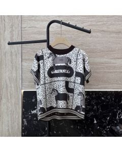 Hermès "Garde-Robe Pop" short-sleeve twillaine sweater