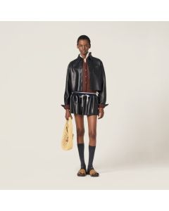 MIU MIU Plongé nappa leather shirt