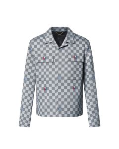 LV Damier Open Collar Cotton Overshirt