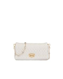 Miu Crystal Cloqué Nappa leather bag