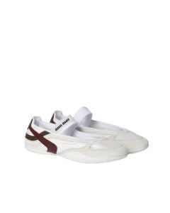 MIU MIU Gymnasium technical fabric and suede ballerinas