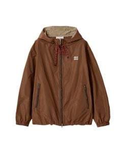 MIU MIU Technical fabric hoodie jacket
