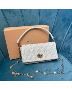 Miu Crystal Cloqué Nappa leather bag